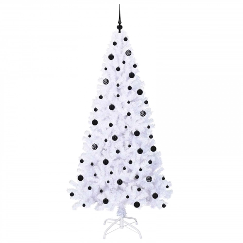 Mākslīgā Ziemassvētku Eglīte Balts 210 Cm Pvc Un Tērauds Vidaxl