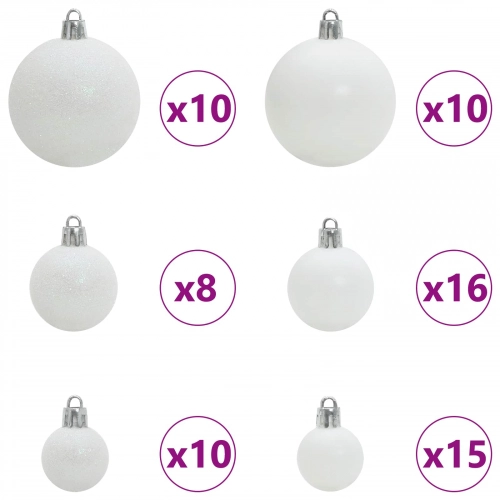 Mākslīgā Ziemassvētku Eglīte Balts 210 Cm Pvc Un Tērauds Vidaxl