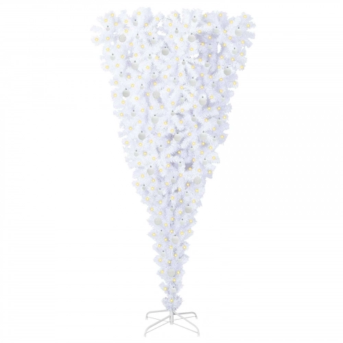 Mākslīgā Ziemassvētku Eglīte Balts 240 Cm Pvc Un Tērauds Vidaxl