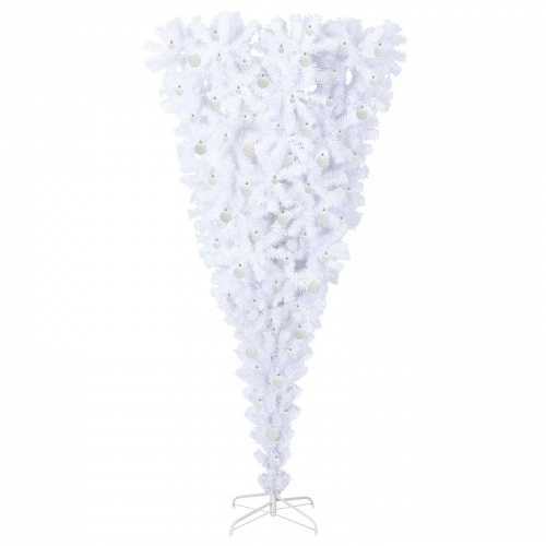 Mākslīgā Ziemassvētku Eglīte Balts 240 Cm Pvc Un Tērauds Vidaxl