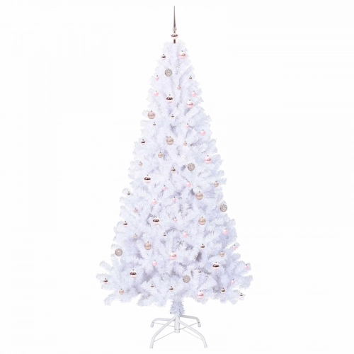 Mākslīgā Ziemassvētku Eglīte Balts 240 Cm Pvc Un Tērauds Vidaxl