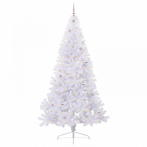 Mākslīgā Ziemassvētku Eglīte Balts 240 Cm Pvc Un Tērauds Vidaxl