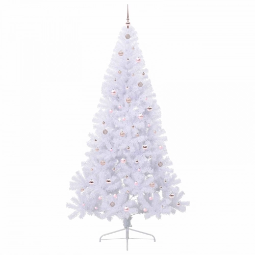 Mākslīgā Ziemassvētku Eglīte Balts 240 Cm Pvc Un Tērauds Vidaxl