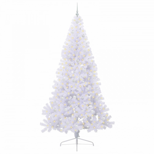 Mākslīgā Ziemassvētku Eglīte Balts 240 Cm Pvc Un Tērauds Vidaxl