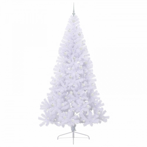 Mākslīgā Ziemassvētku Eglīte Balts 240 Cm Pvc Un Tērauds Vidaxl