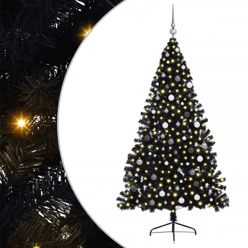 Mākslīgā Ziemassvētku Eglīte Melna 210 Cm Pvc Vidaxl