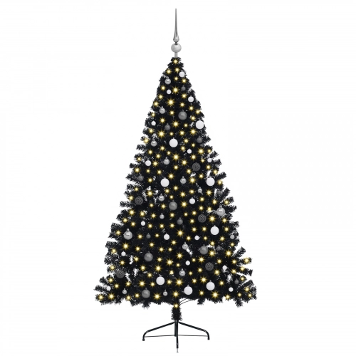 Mākslīgā Ziemassvētku Eglīte Melna 210 Cm Pvc Vidaxl