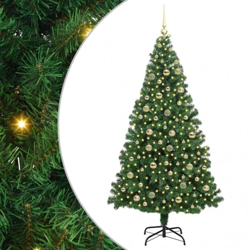 Mākslīgā Ziemassvētku Eglīte Su 300 Led Ar Statīvu Zaļa 210 Cm Vidaxl