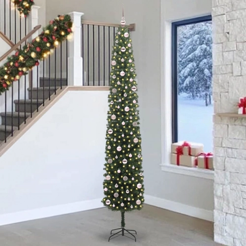 Mākslīgā Ziemassvētku Eglīte With Leds Zaļa 270 Cm Pvc Vidaxl