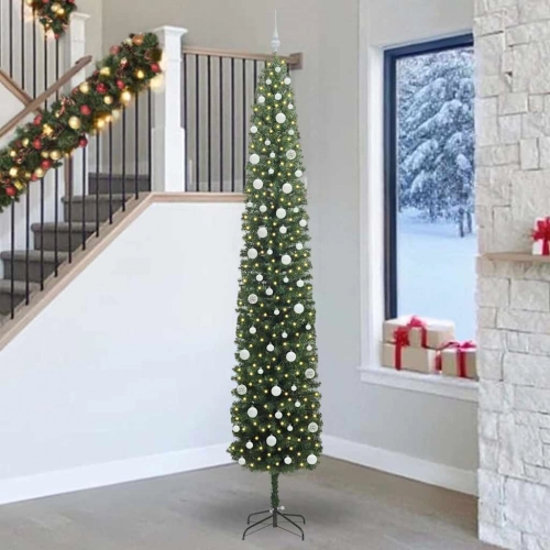 Mākslīgā Ziemassvētku Eglīte With Leds Zaļa 270 Cm Pvc Vidaxl