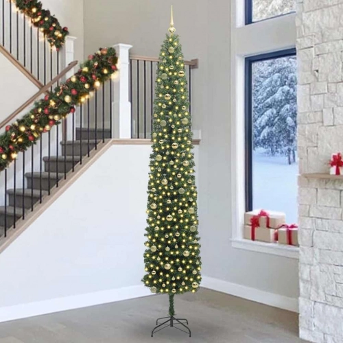 Mākslīgā Ziemassvētku Eglīte With Leds Zaļa 270 Cm Pvc Vidaxl