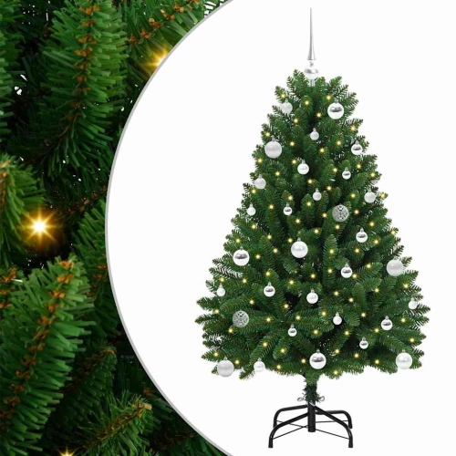 Mākslīgā Ziemassvētku Eglīte Zaļa 150 Cm Pvc Un Metāls Vidaxl