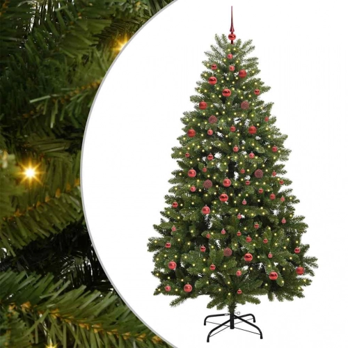 Mākslīgā Ziemassvētku Eglīte Zaļa 210 Cm Pvc Un Metāls Vidaxl