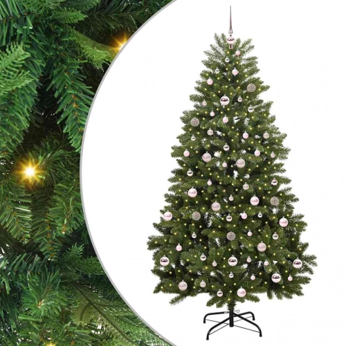 Mākslīgā Ziemassvētku Eglīte Zaļa 210 Cm Pvc Un Metāls Vidaxl