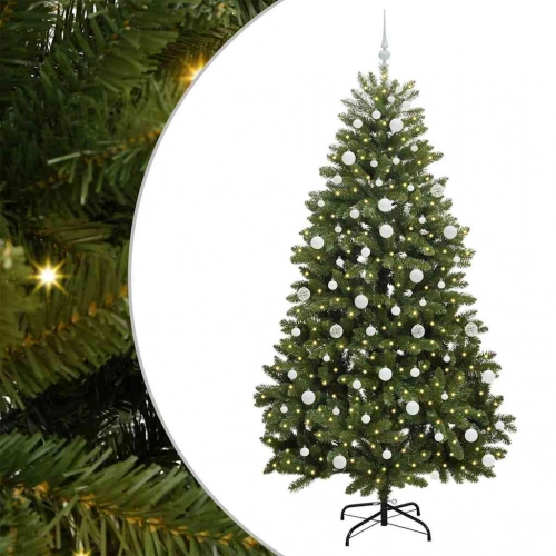 Mākslīgā Ziemassvētku Eglīte Zaļa 210 Cm Pvc Un Metāls Vidaxl
