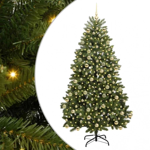 Mākslīgā Ziemassvētku Eglīte Zaļa 210 Cm Pvc Un Metāls Vidaxl