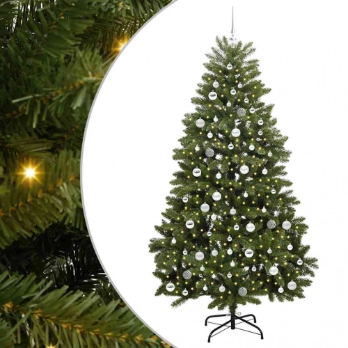 Mākslīgā Ziemassvētku Eglīte Zaļa 210 Cm Pvc Un Metāls Vidaxl