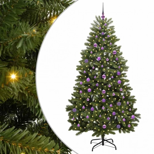 Mākslīgā Ziemassvētku Eglīte Zaļa 210 Cm Pvc Un Metāls Vidaxl