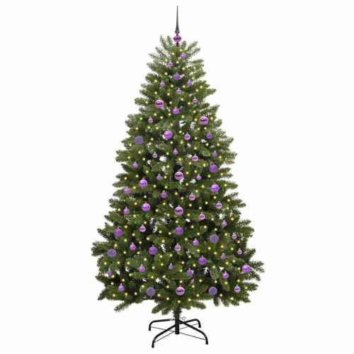 Mākslīgā Ziemassvētku Eglīte Zaļa 210 Cm Pvc Un Metāls Vidaxl