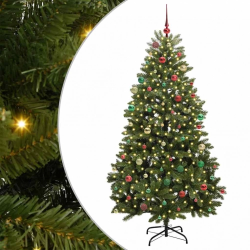 Mākslīgā Ziemassvētku Eglīte Zaļa 210 Cm Pvc Un Metāls Vidaxl