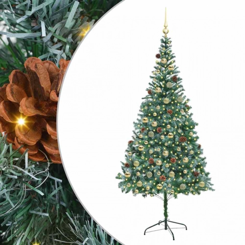 Mākslīgā Ziemassvētku Eglīte Zaļa 210 Cm Pvc Un Tērauds Vidaxl