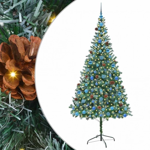 Mākslīgā Ziemassvētku Eglīte Zaļa 210 Cm Pvc Un Tērauds Vidaxl