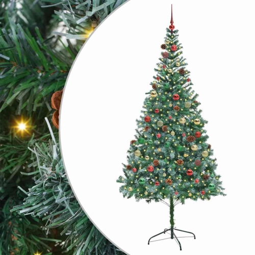 Mākslīgā Ziemassvētku Eglīte Zaļa 210 Cm Pvc Un Tērauds Vidaxl