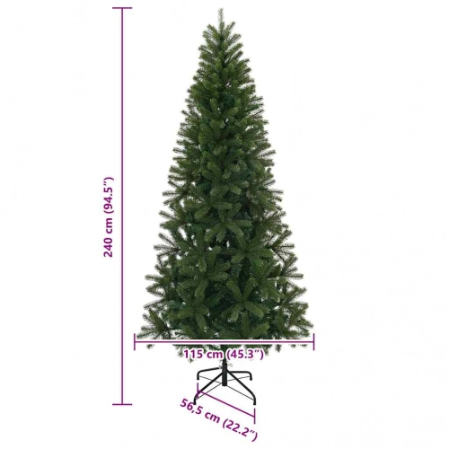 Mākslīgā Ziemassvētku Eglīte Zaļa 240 Cm Pvc, Pe Un Tērauds Vidaxl