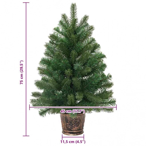 Mākslīgā Ziemassvētku Eglīte Zaļa 75 Cm Pvc, Pe Un Tērauds Vidaxl