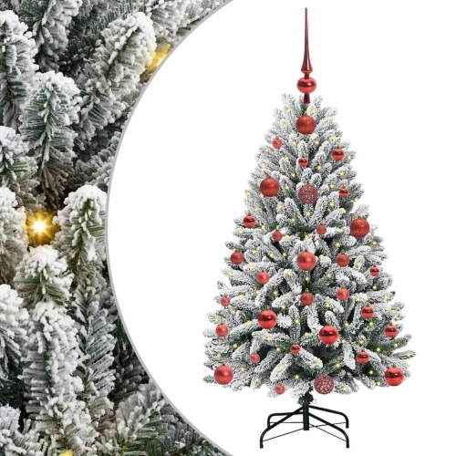 Mākslīgā Ziemassvētku Eglīte Zaļš Un Balts 120 Cm Pvc Un Metāls Vidaxl