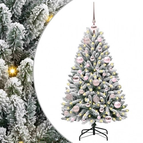 Mākslīgā Ziemassvētku Eglīte Zaļš Un Balts 120 Cm Pvc Un Metāls Vidaxl