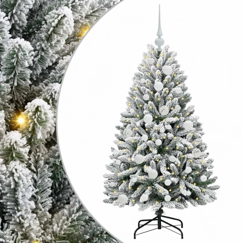 Mākslīgā Ziemassvētku Eglīte Zaļš Un Balts 120 Cm Pvc Un Metāls Vidaxl