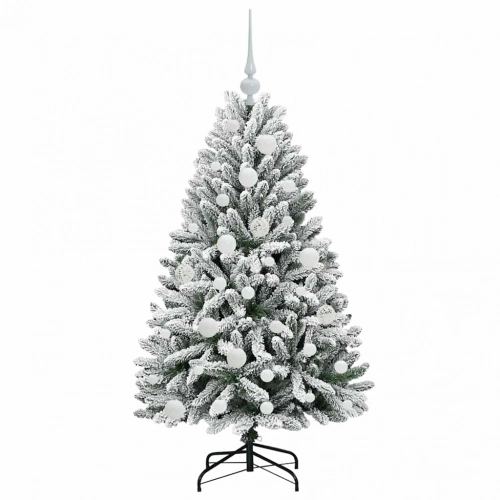 Mākslīgā Ziemassvētku Eglīte Zaļš Un Balts 120 Cm Pvc Un Metāls Vidaxl