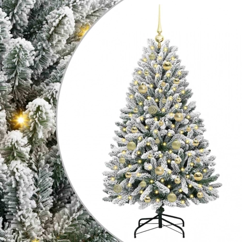 Mākslīgā Ziemassvētku Eglīte Zaļš Un Balts 120 Cm Pvc Un Metāls Vidaxl