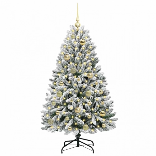 Mākslīgā Ziemassvētku Eglīte Zaļš Un Balts 120 Cm Pvc Un Metāls Vidaxl