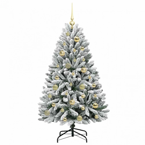 Mākslīgā Ziemassvētku Eglīte Zaļš Un Balts 120 Cm Pvc Un Metāls Vidaxl