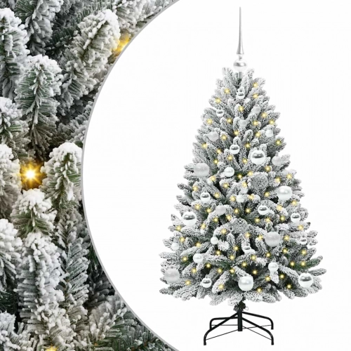 Mākslīgā Ziemassvētku Eglīte Zaļš Un Balts 120 Cm Pvc Un Metāls Vidaxl