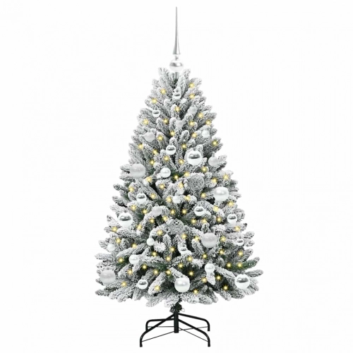 Mākslīgā Ziemassvētku Eglīte Zaļš Un Balts 120 Cm Pvc Un Metāls Vidaxl
