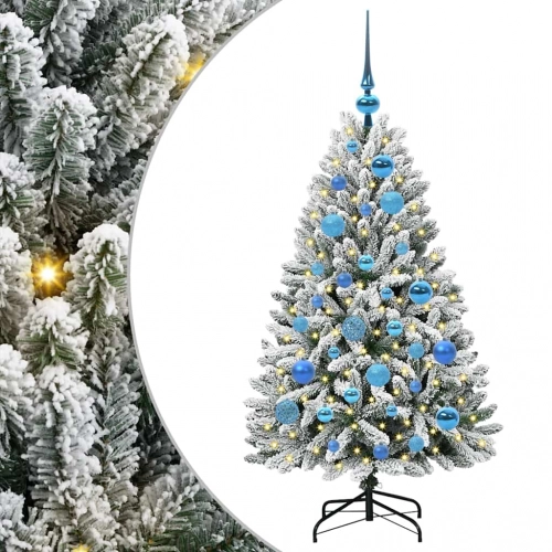 Mākslīgā Ziemassvētku Eglīte Zaļš Un Balts 120 Cm Pvc Un Metāls Vidaxl