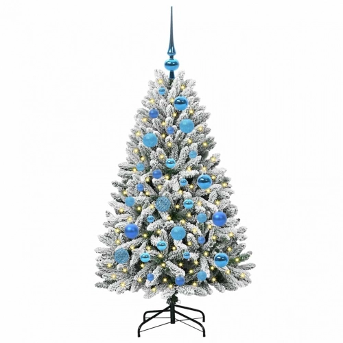 Mākslīgā Ziemassvētku Eglīte Zaļš Un Balts 120 Cm Pvc Un Metāls Vidaxl