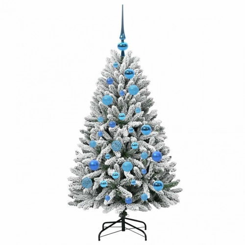 Mākslīgā Ziemassvētku Eglīte Zaļš Un Balts 120 Cm Pvc Un Metāls Vidaxl