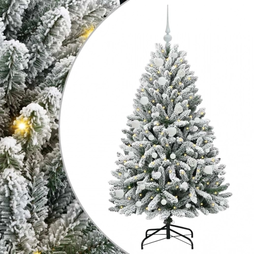 Mākslīgā Ziemassvētku Eglīte Zaļš Un Balts 150 Cm Pvc Un Metāls Vidaxl