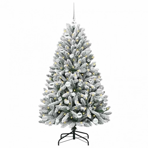 Mākslīgā Ziemassvētku Eglīte Zaļš Un Balts 150 Cm Pvc Un Metāls Vidaxl