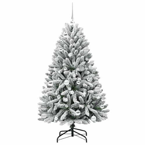 Mākslīgā Ziemassvētku Eglīte Zaļš Un Balts 150 Cm Pvc Un Metāls Vidaxl