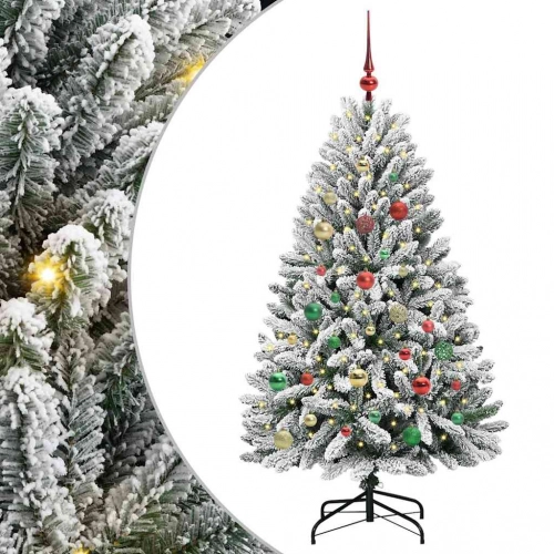 Mākslīgā Ziemassvētku Eglīte Zaļš Un Balts 150 Cm Pvc Un Metāls Vidaxl