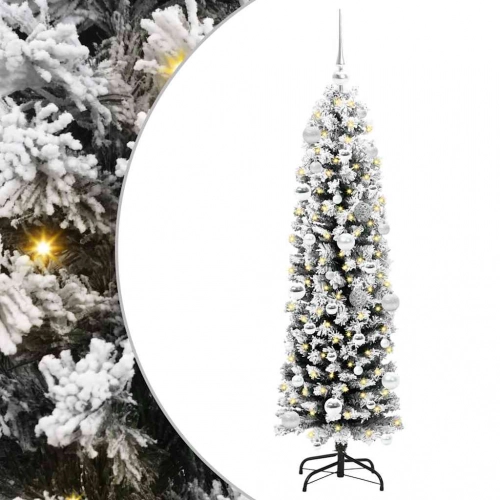 Mākslīgā Ziemassvētku Eglīte Zaļš Un Balts 150 Cm Pvc Vidaxl