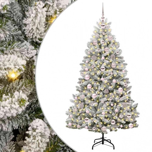 Mākslīgā Ziemassvētku Eglīte Zaļš Un Balts 180 Cm Pvc Un Metāls Vidaxl