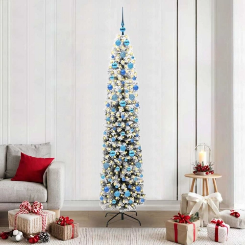 Mākslīgā Ziemassvētku Eglīte Zaļš Un Balts 210 Cm Pvc Vidaxl