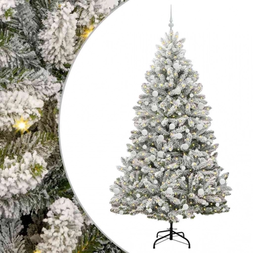 Mākslīgā Ziemassvētku Eglīte Zaļš Un Balts 210 Cm Pvc Vidaxl