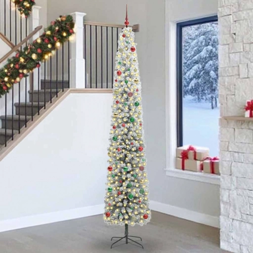 Mākslīgā Ziemassvētku Eglīte Zaļš Un Balts 270 Cm Pvc Vidaxl